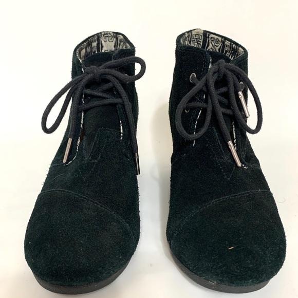 Toms black suede wedge booties - Picture 5 of 7